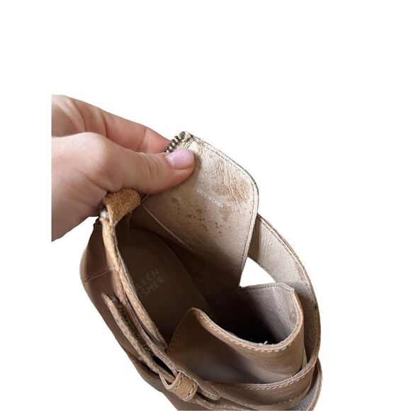 Eileen Fisher Leather Cutout Ankle Booties Boots Tan size 10 - Picture 14 of 14